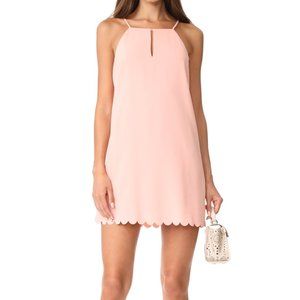 Cooper & Ella Elena Scallop Hem Shift Dress in Salmon Size XL